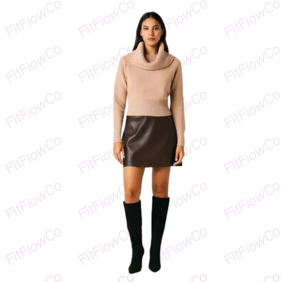 💫 Jessica Simpson Ribbed Foldover Turtleneck Sweater – Size S – NWT - Picture 1 of 6